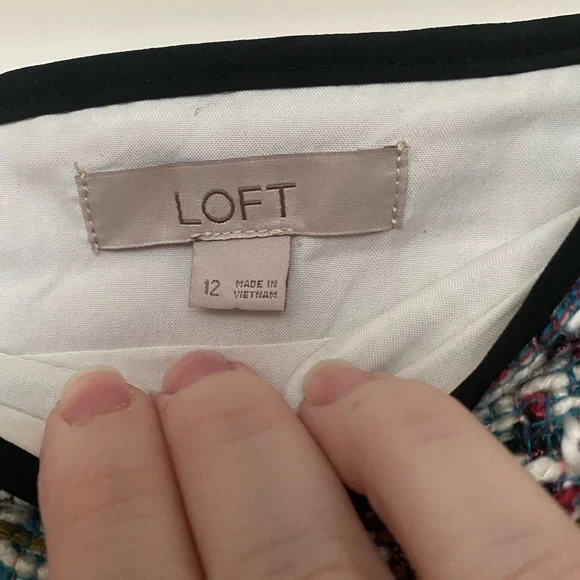 FINAL SALE Loft Multicolored Tweed Skirt EUC - Picture 3 of 6